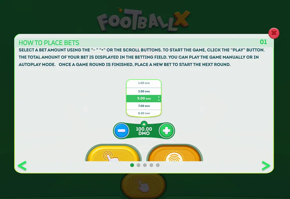 FootballX how to play step 1: Choose the player