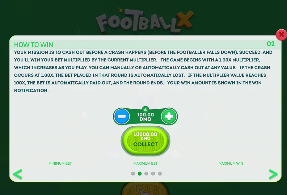 FootballX how to play step 2: Set the stake